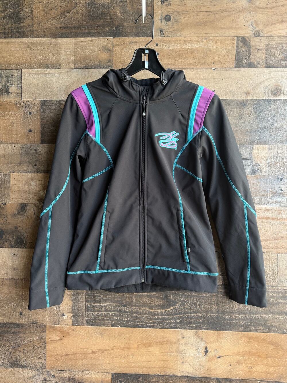 Harley-Davidson Women's Softshell Hooded Riding Jacket - Black Teal Purple - XS